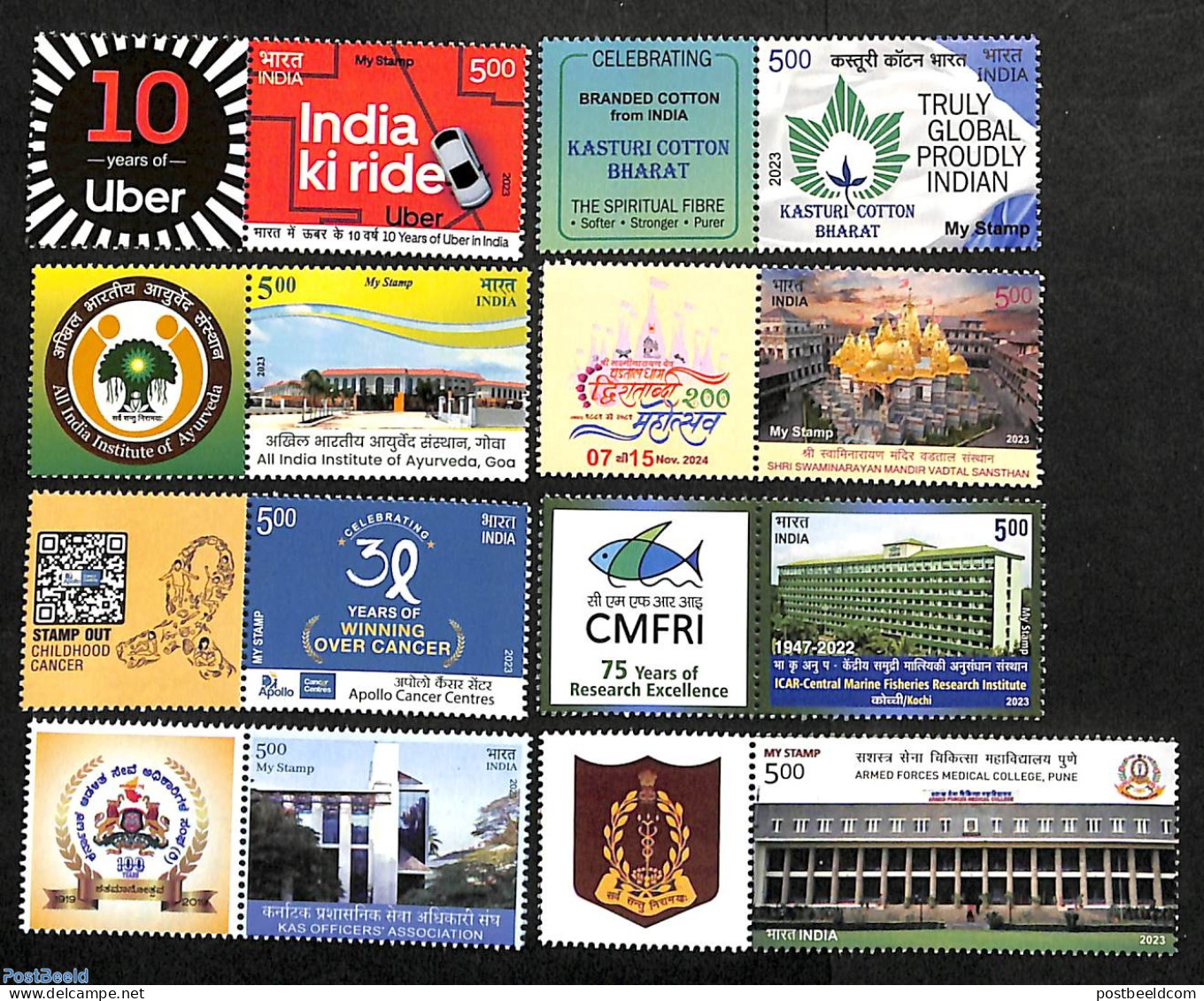 India 2023 My Stamp 8v+tabs, Mint NH - Ongebruikt