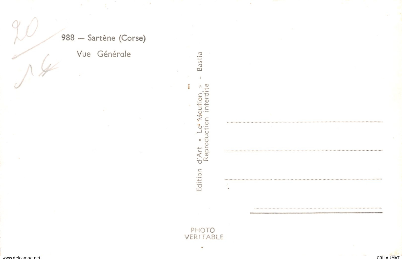 20-SARTENE-N°T5054-D/0275 - Sartene