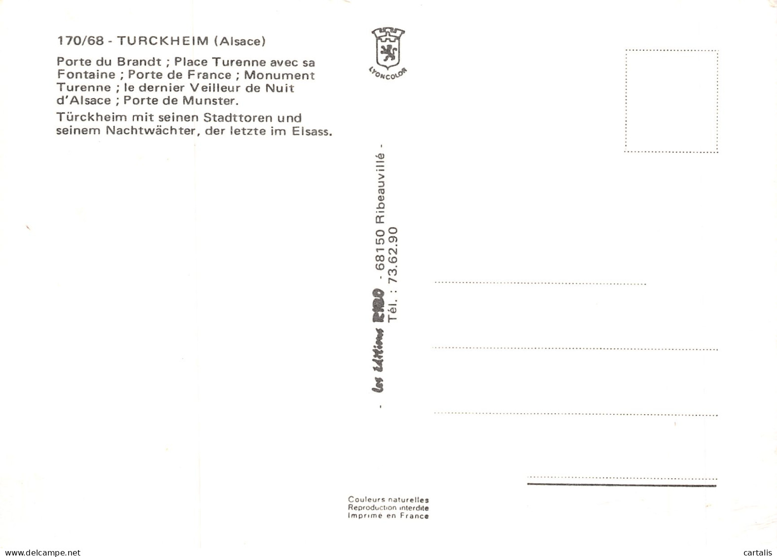 68-TURCKHEIM-N°4247-C/0235 - Turckheim