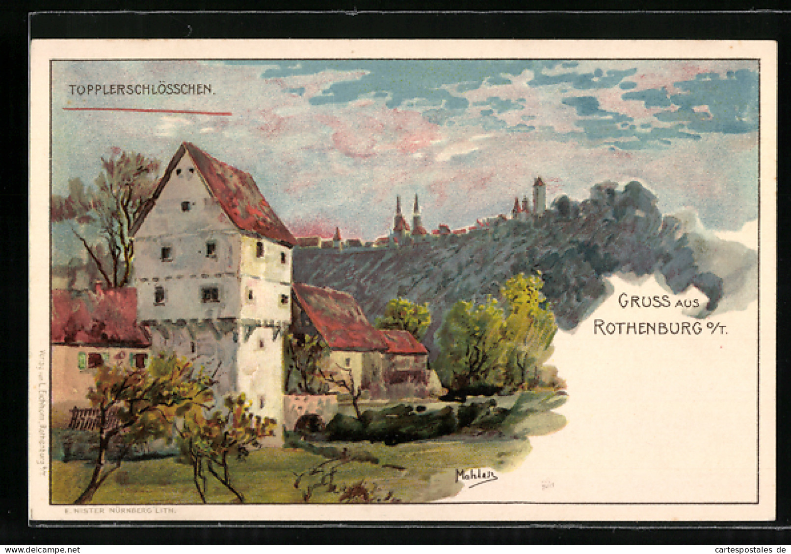 Künstler-AK Rothenburg O. T., Topplerschlösschen  - Rothenburg O. D. Tauber