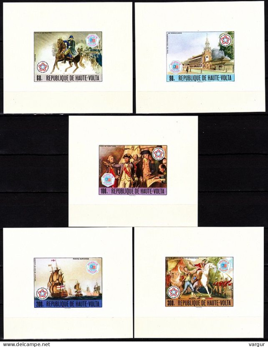 UPPER VOLTA 1976 History: US Independence - 200. #3 Stamp Expo. Luxe Blocks, MNH - Independecia USA