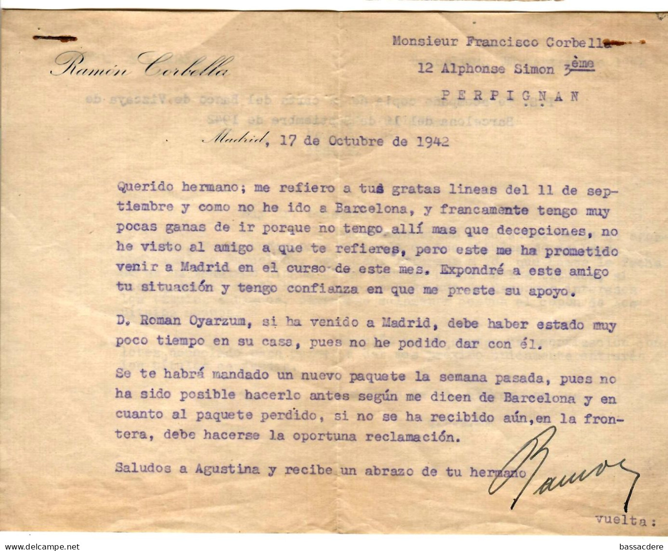 79716 - De MADRID  CENTRAL Avec Censure  Pour La France - Cartas & Documentos