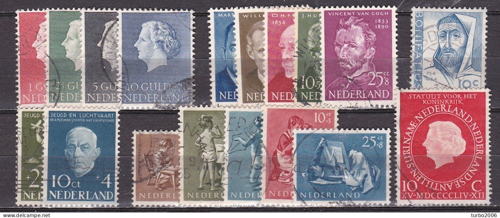 Nederland 1954 Complete Gestempelde Jaargang NVPH 637 / 654 - Años Completos