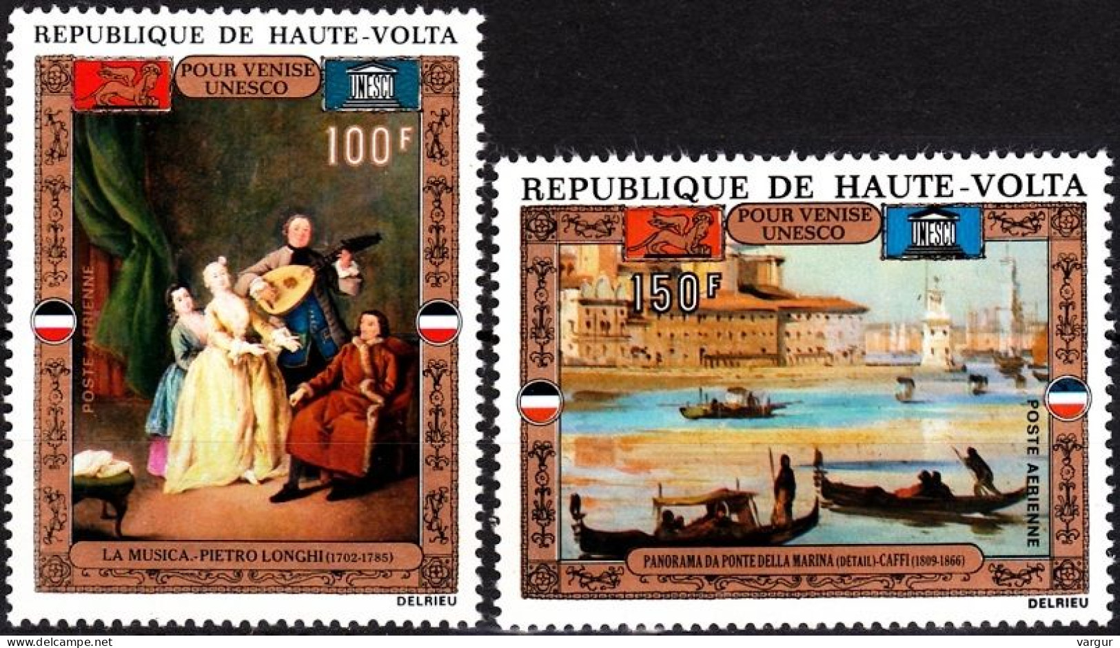 UPPER VOLTA 1972 ART Paintings: UNESCO For Venice. Music Gondolas. Complete Set, MNH - Sonstige & Ohne Zuordnung