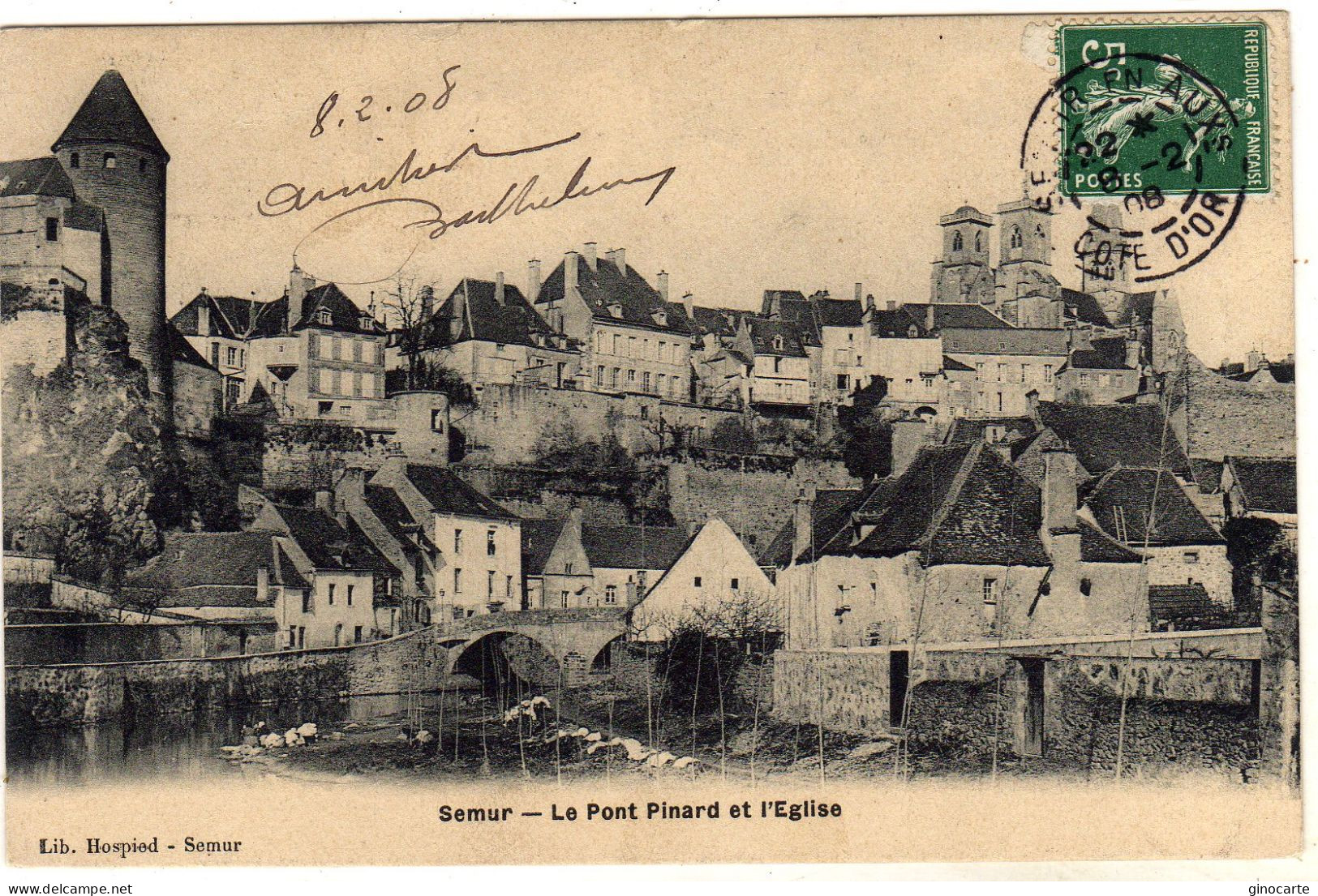 Semur En Auxois Le Pont Pinard Et L'eglise - Semur