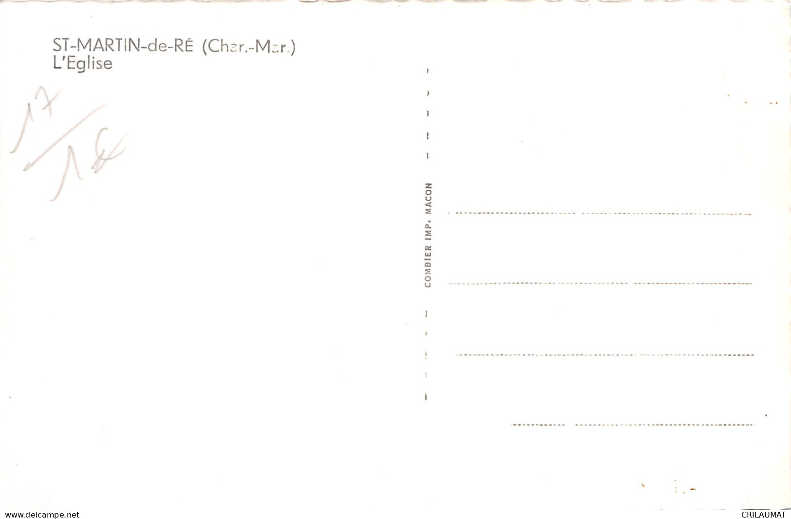 17-SAINT MARTIN DE RE L EGLISE-N°T5056-B/0179 - Saint-Martin-de-Ré