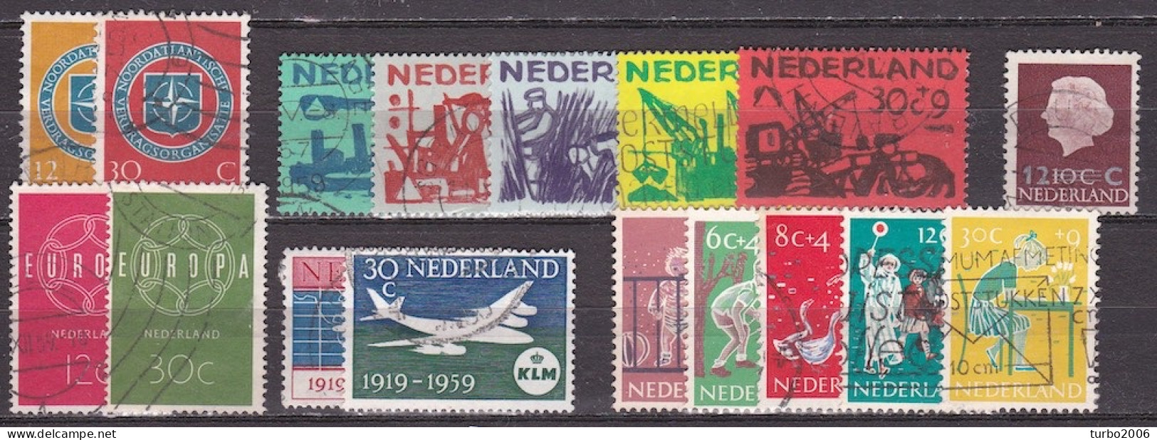 Nederland 1959 Complete Gestempelde Jaargang NVPH 720 / 735 - Komplette Jahrgänge