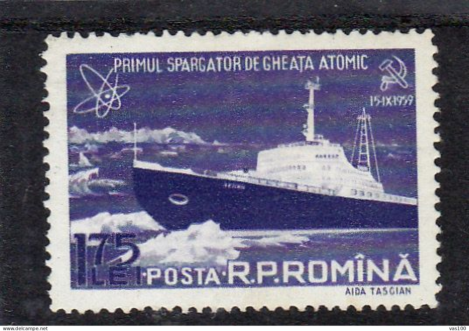 SEA,SHIP, FIST ATOMIC ICEBRACKER,1959,MI. 1811, MNH**, ROMANIA. - Neufs