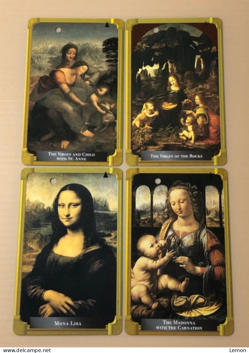 Singapore SMRT TransitLink Metro Train Subway Ticket Card, Leonardo Da Vinci, Set Of 4 Used Cards - Singapour