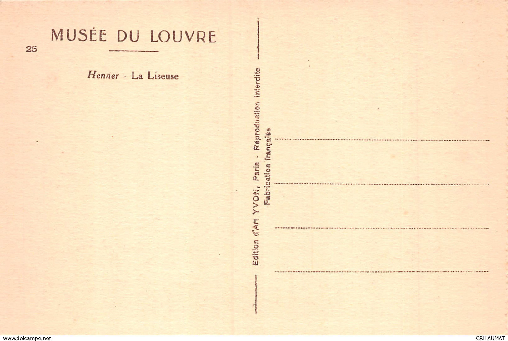 75-PARIS MUSEE DU LOUVRE HENNET-N°T5057-C/0193 - Musées