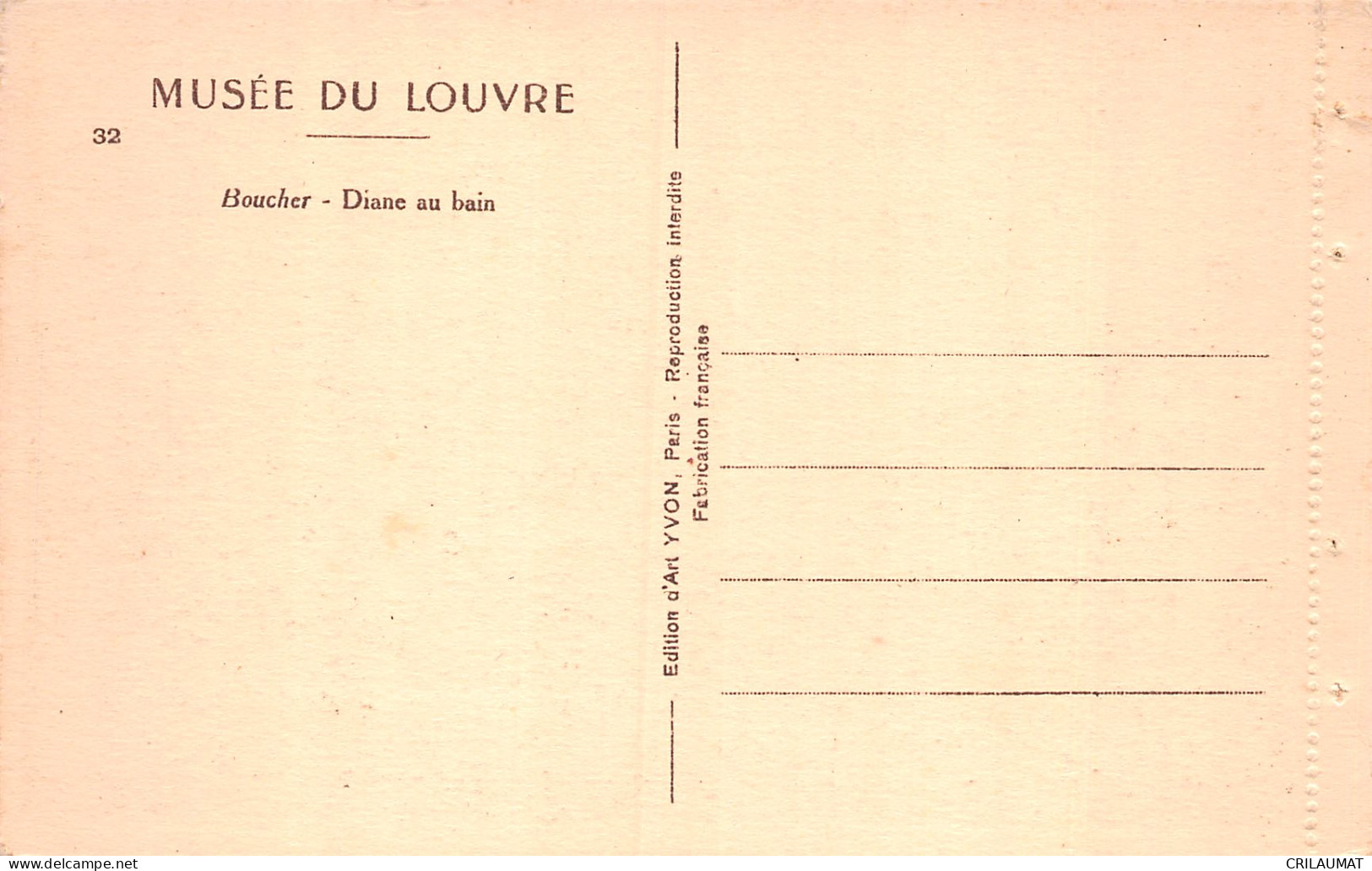 75-PARIS MUSEE DU LOUVRE BOUCHER-N°T5057-C/0185 - Musea