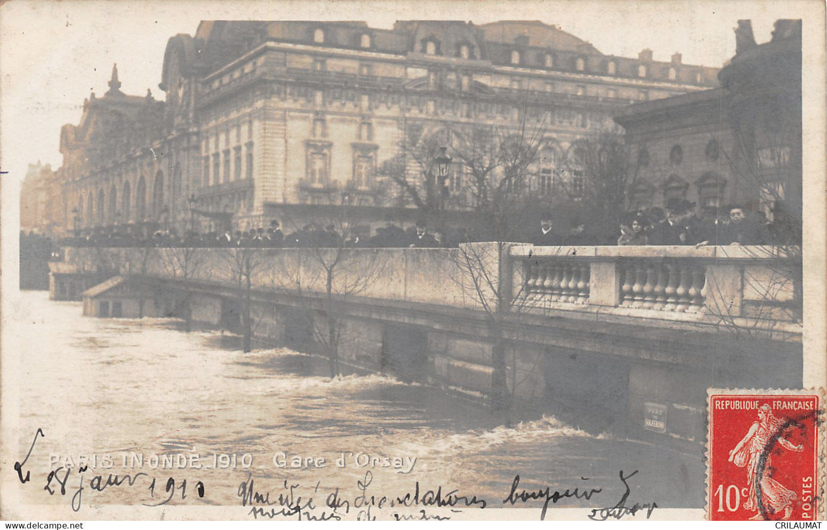 75-PARIS INONDE 1910 GARE D ORSAY-N°T5057-C/0167 - Inondations De 1910