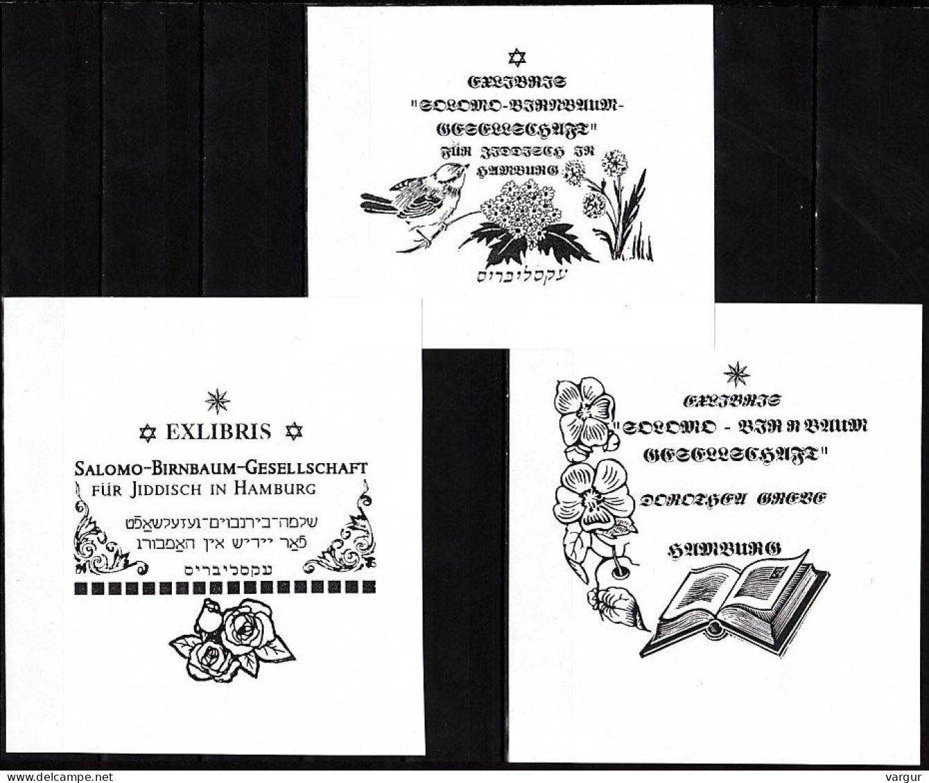 EXLIBRIS / Bookplate LITHUANIA Sapiro. Birnbaum Society.  5 Different. Judaica - Bookplates