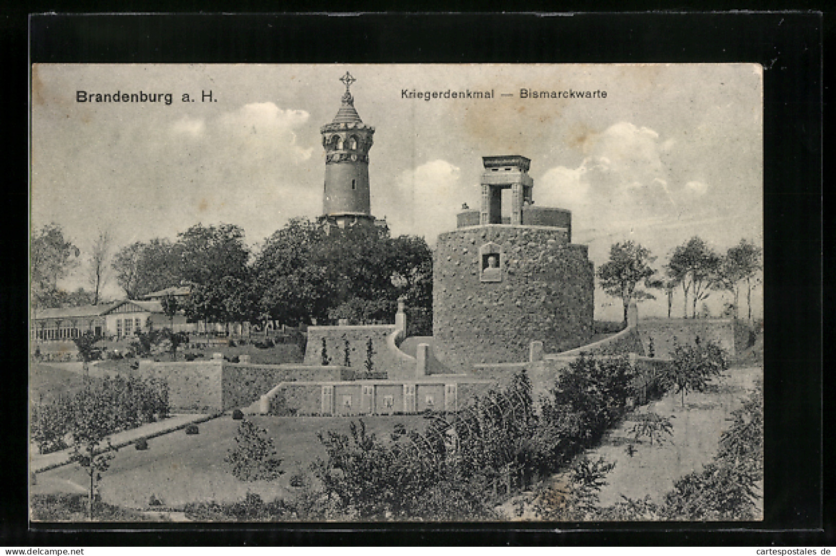 AK Brandenburg, Kriegerdenkmal & Bismarckwarte  - Brandenburg