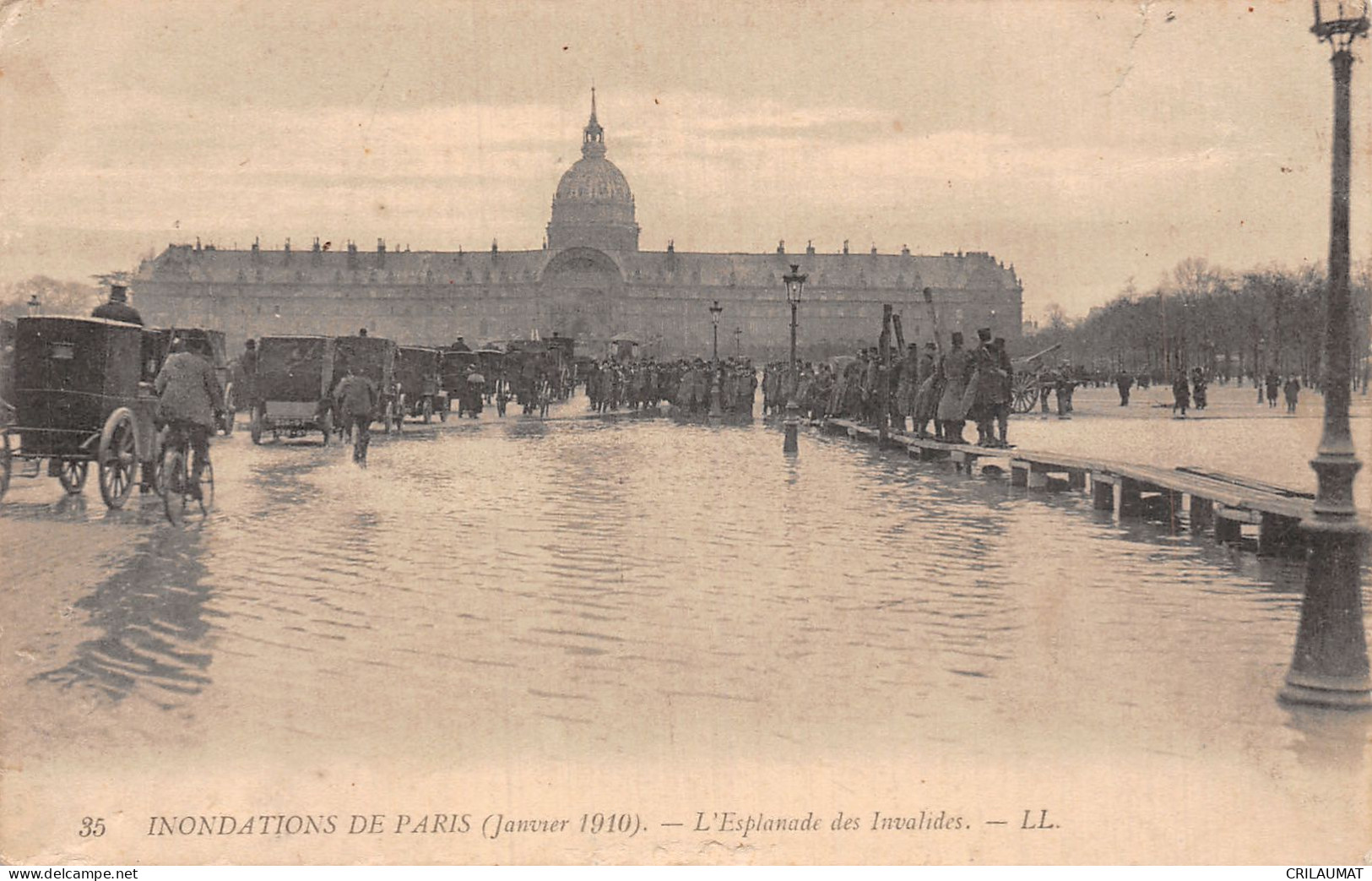 75-PARIS INONDATIONS 1910 L ESPLANADE DES INVALIDES-N°T5057-D/0275 - Inondations De 1910
