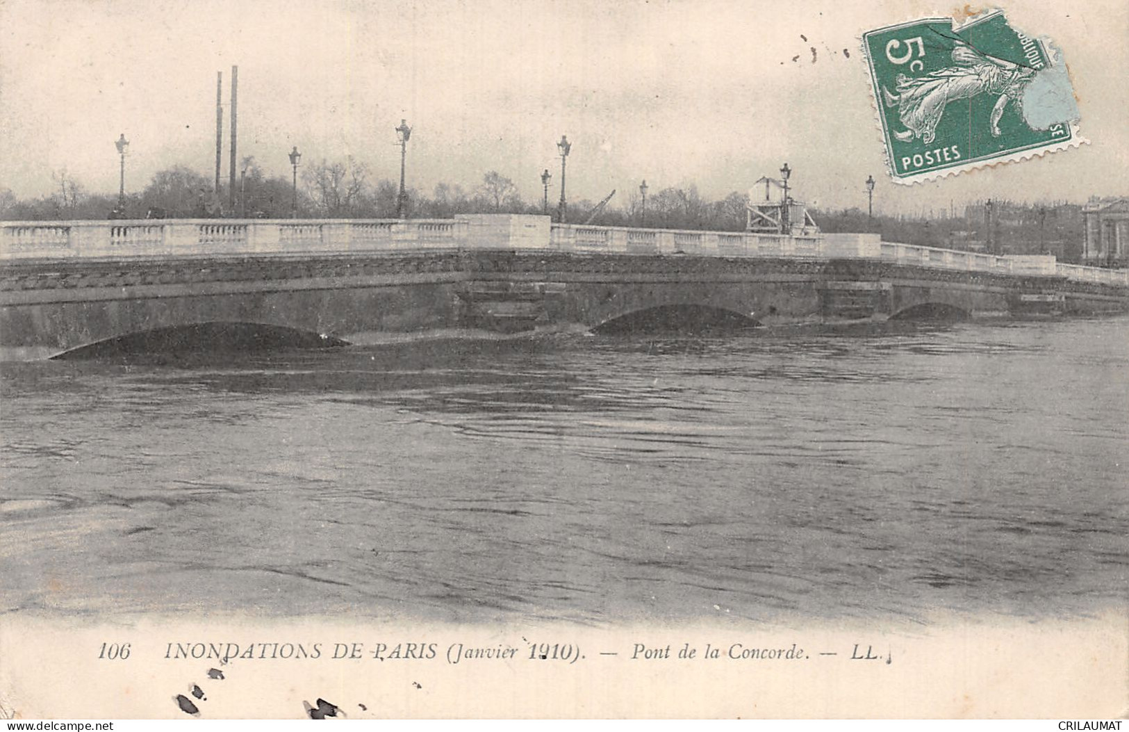 75-PARIS INONDATIONS 1910 PONT DE LA CONCORDE-N°T5057-C/0359 - Inondations De 1910