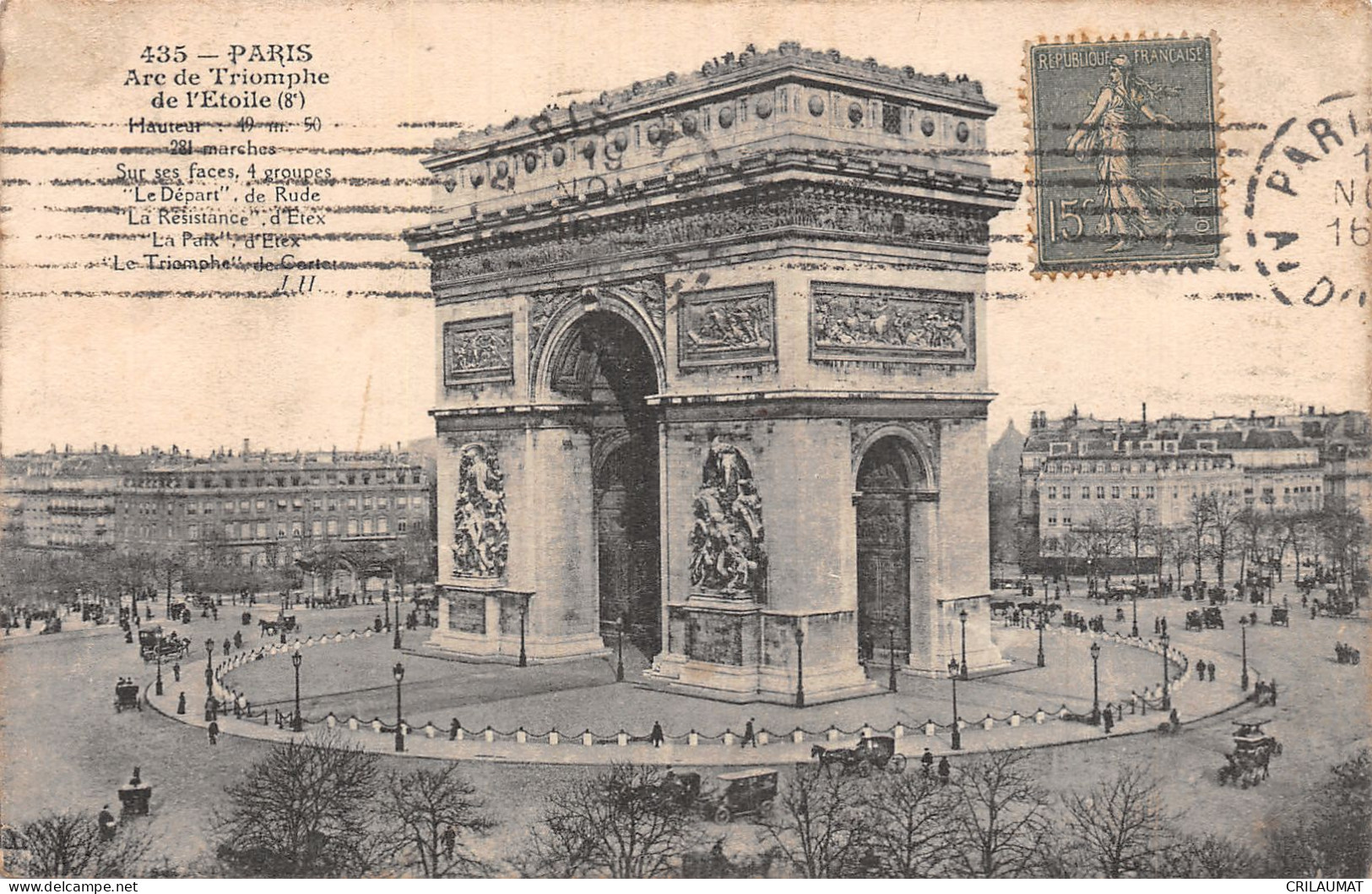 75-PARIS ARC DE TRIOMPHE DE L ETOILE-N°T5057-C/0345 - Arc De Triomphe