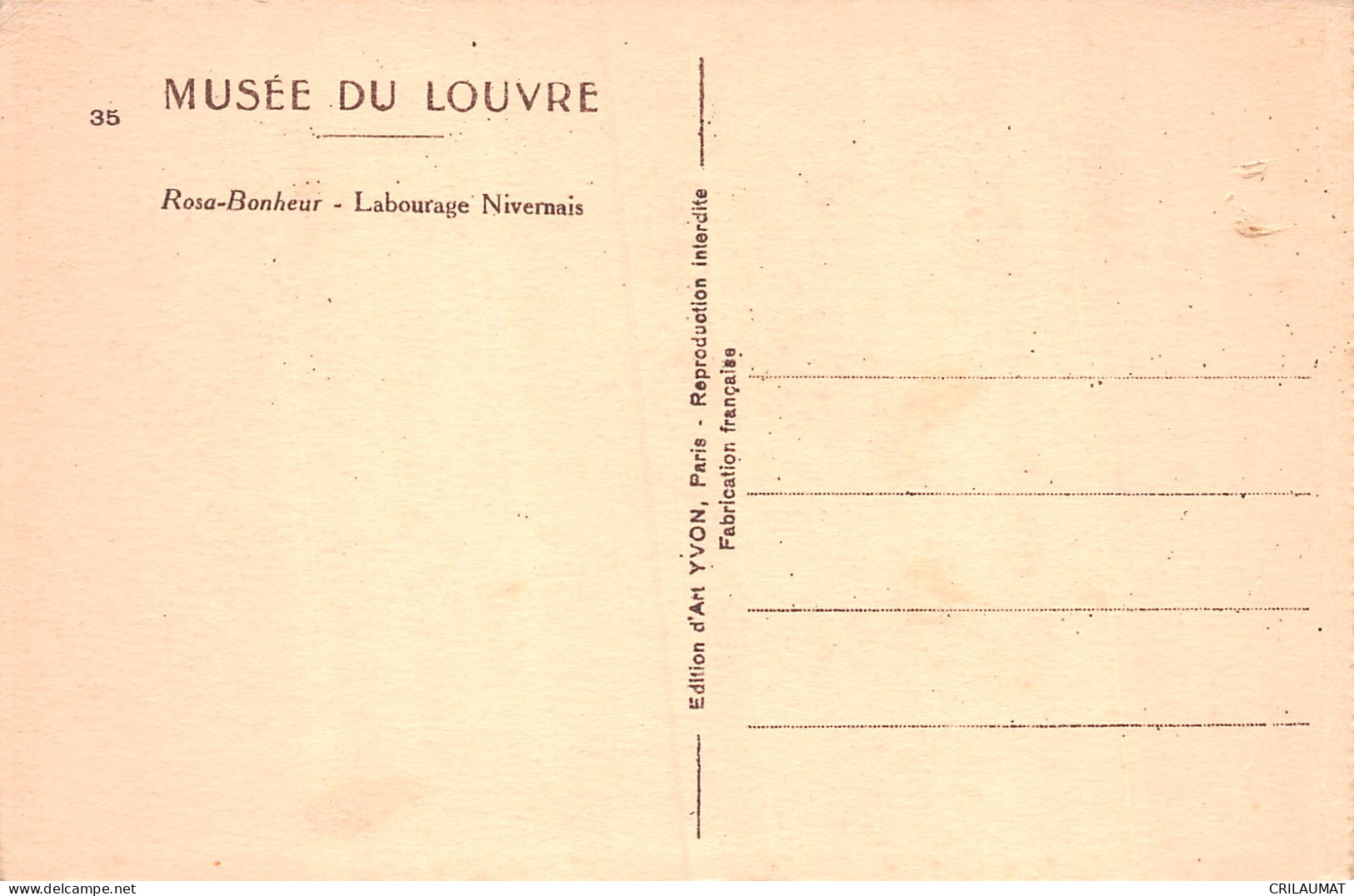 75-PARIS MUSEE DU LOUVRE ROSA BONHEUR-N°T5057-C/0217 - Musea