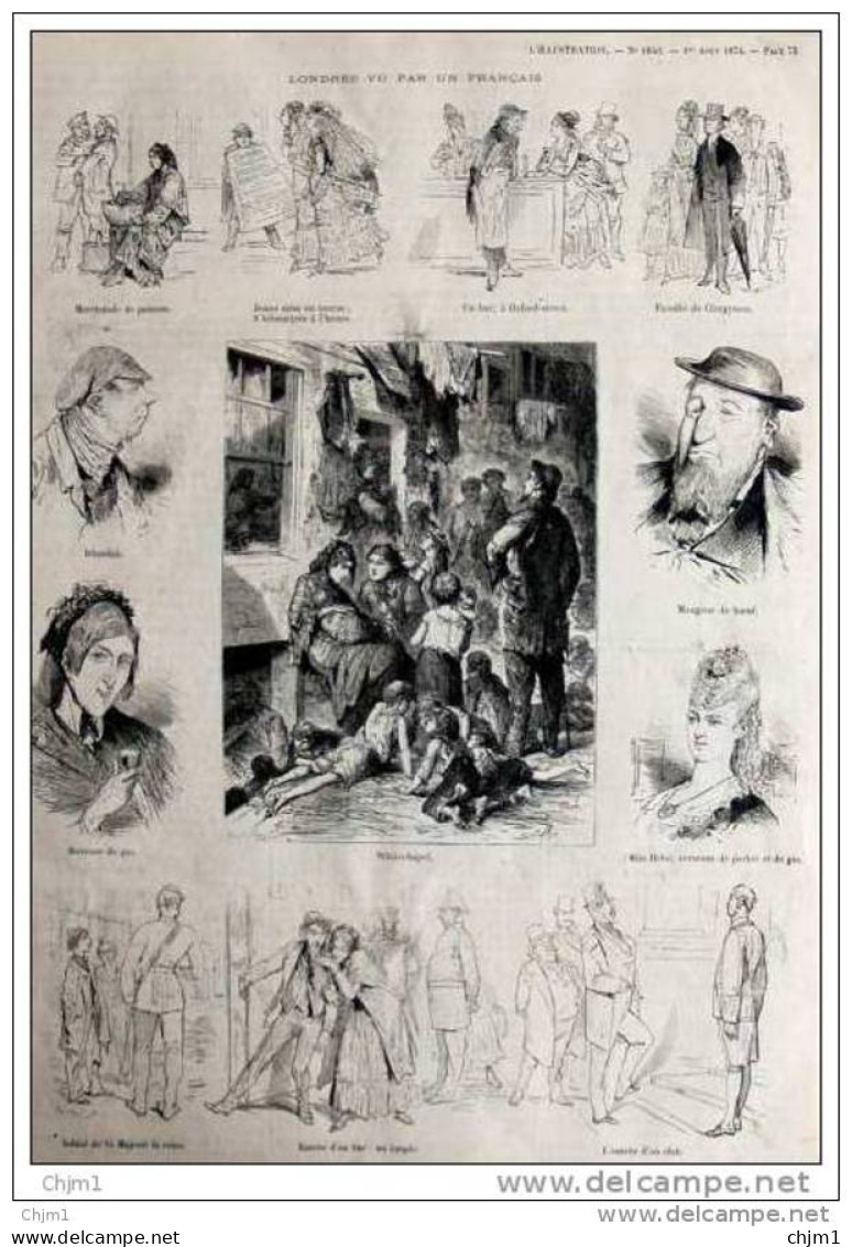 Londres - Vue Par Un Francais - Whitechapel - London - Page Original - 1874 - 2 - Historische Dokumente