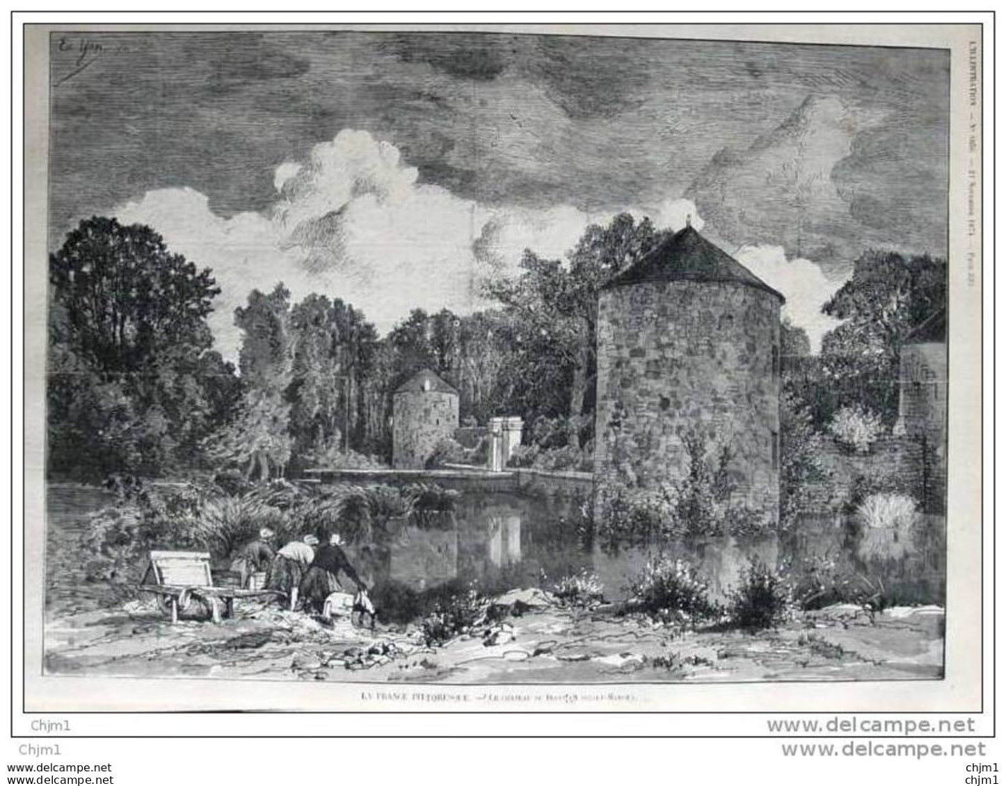 Le Château De Diant - Page Original - 1874 - Historische Dokumente