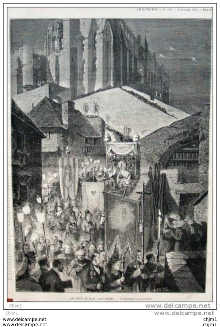 Les Fêtes Du Mont Saint-Michel - Page Original 1874  ( 2 ) - Historische Dokumente