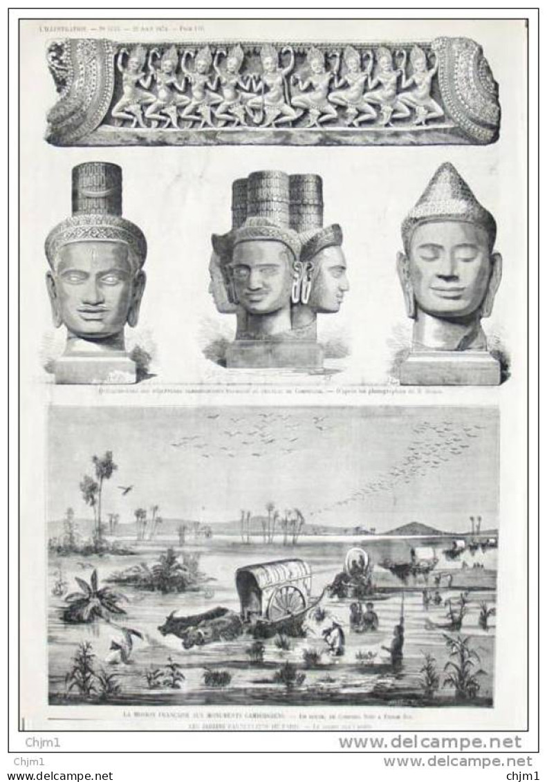 Musée Des Antiquités Cambodgiennes Au Château De Compiègne - Page Original  1874 - 3 - Historical Documents