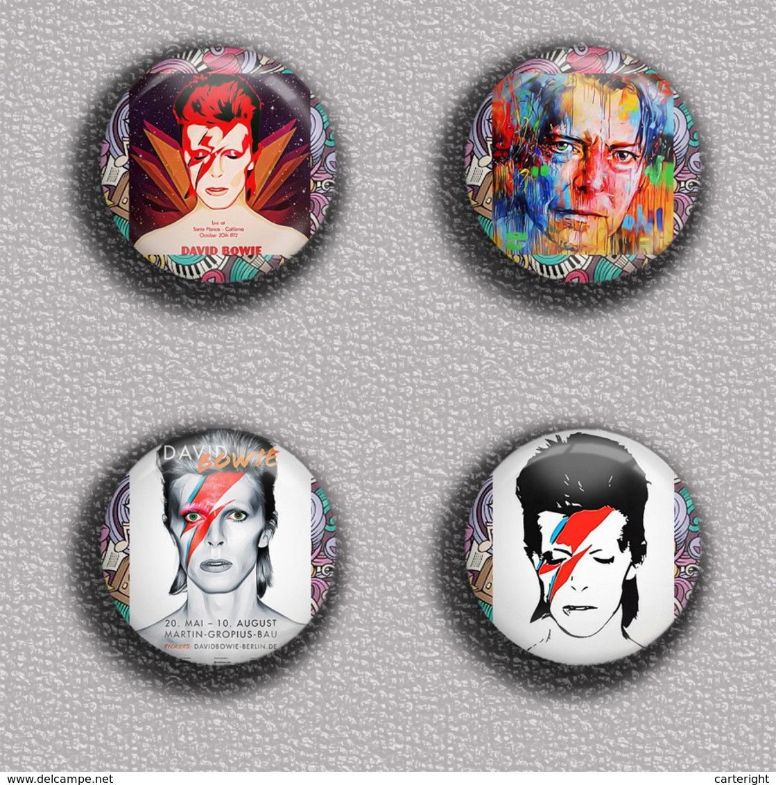 David Bowie Music Fan ART BADGE BUTTON PIN SET 3 (1inch/25mm Diameter) 35 DIFF - Música