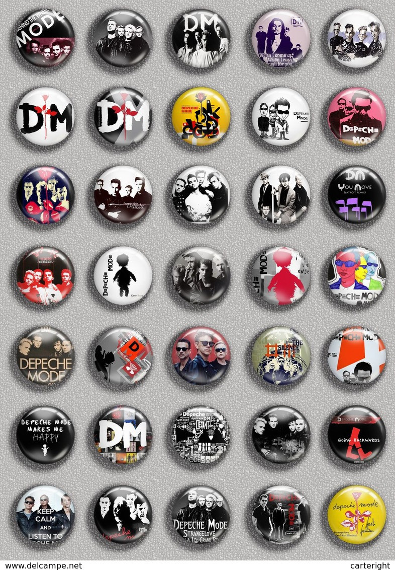 DEPECHE MODE Music Fan ART BADGE BUTTON PIN SET (1inch/25mm Diameter) 35 DIFF - Muziek