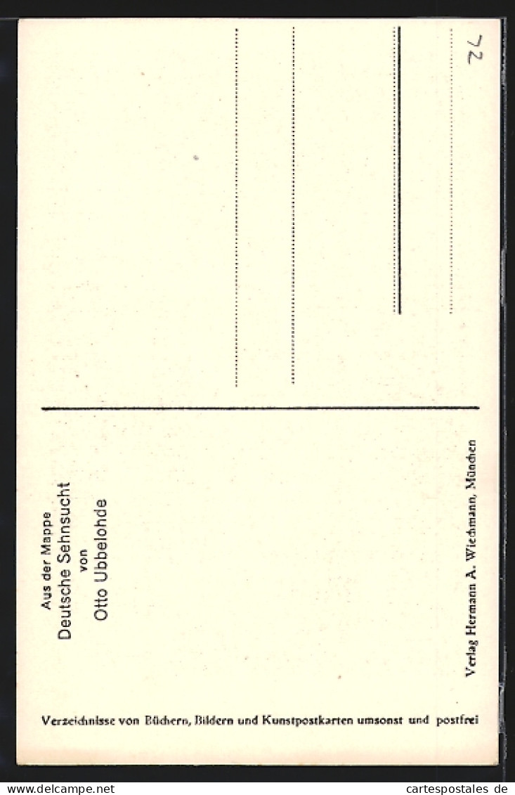 Künstler-AK Otto Ubbelohde: Aus Der Mappe Deutsche Sehnsucht, Tief In Der Öde Träumt Eine Klause  - Ubbelohde, Otto