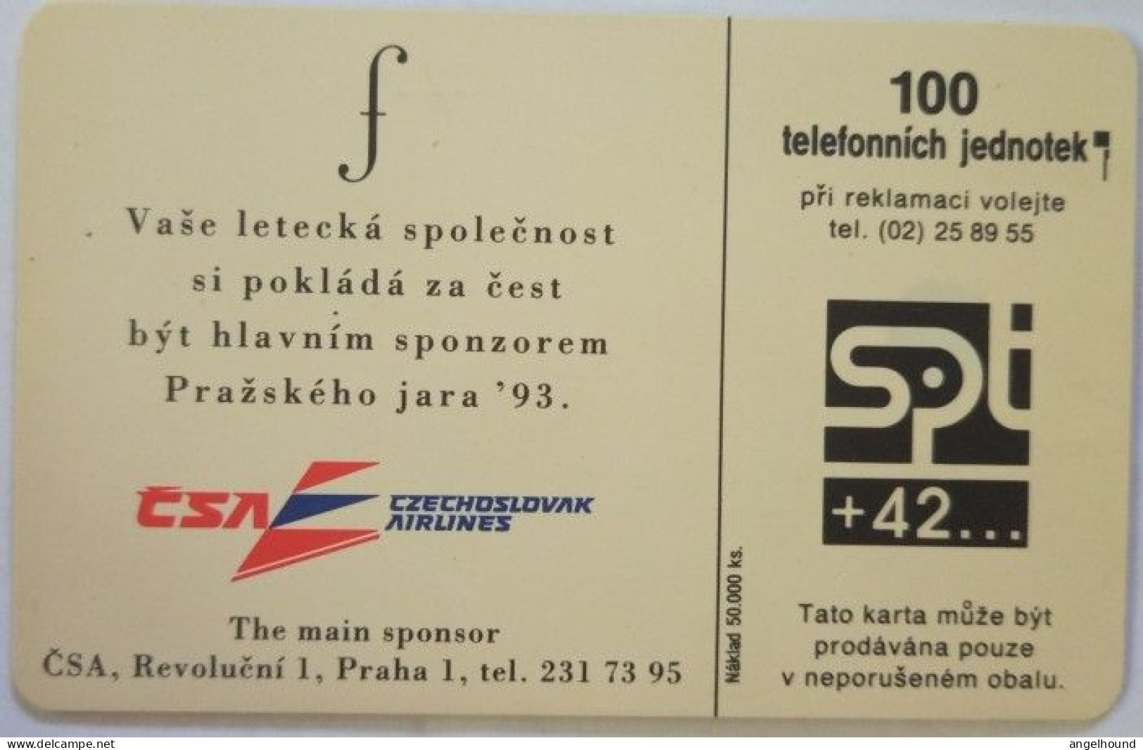 Czech Republic 100 Units Chip Card - Jarni - Czech Republic