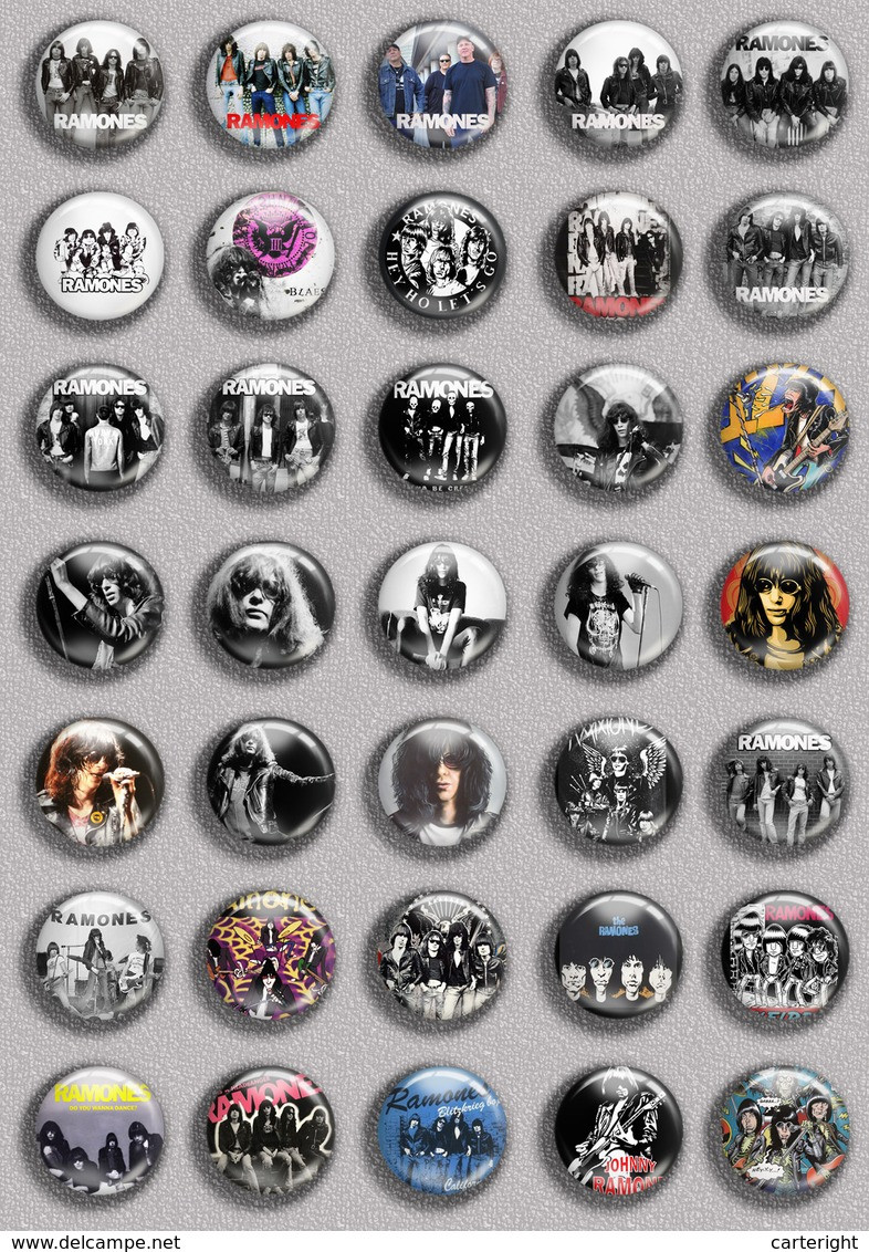 Ramones Band Music Fan ART BADGE BUTTON PIN SET 2 (1inch/25mm Diameter) 35 DIFF - Musik