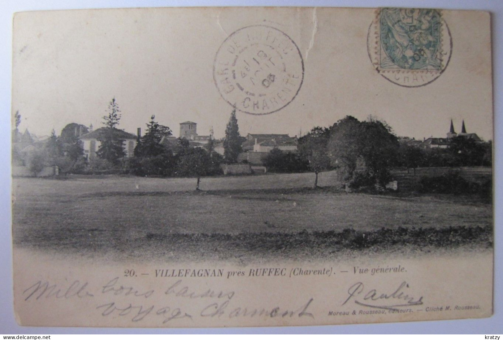 FRANCE - CHARENTE - VILLEFAGNAN - Vue Générale - 1903 - Villefagnan