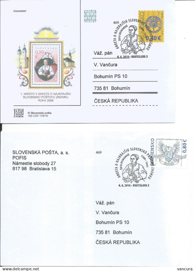 CDV 183 Slovakia 2009 Best Slovak Stamp Poll 2010 - Schlösser U. Burgen