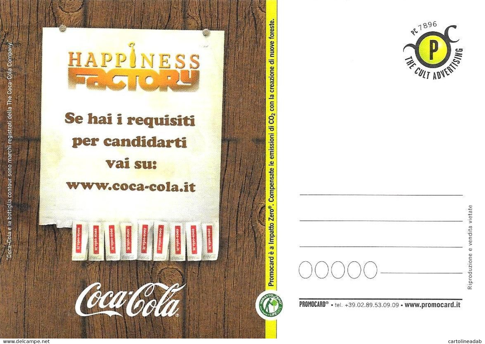 [MD2844] CPM - COCA COLA - CANGIANTE - PROMOCARD 7896 - PERFETTA - Non Viaggiata - Advertising