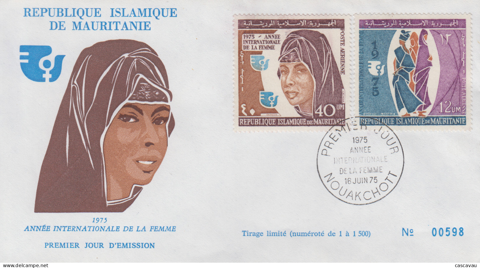 Enveloppe  FDC  1er   Jour    MAURITANIE   Année  Internationale  De  La Femme   1975 - Mauritania (1960-...)