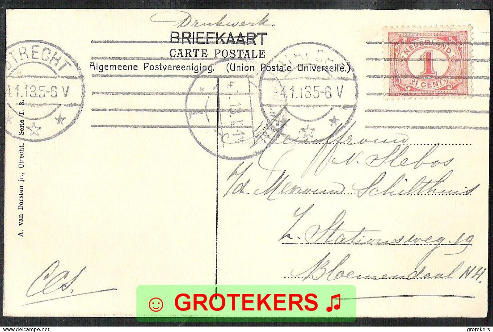 UTRECHT Gaardbrug Met Domtoren In De Revisie 1913 - Utrecht