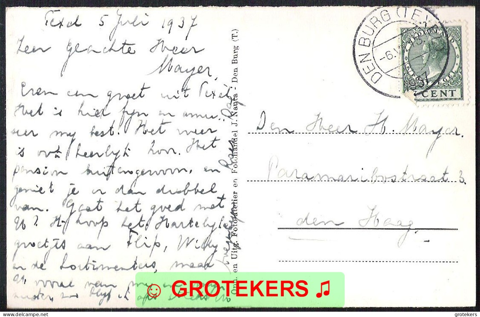 TEXEL Schapenboet Met Bewoners 1937 - Texel