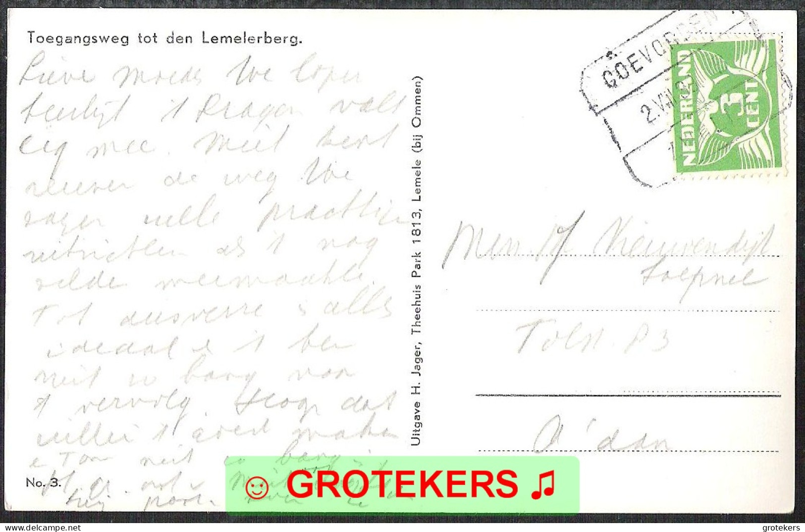 LEMELE Wandelweg Bij De Lemelerberg Treinblokstempel COEVORDEN-ZWOLLE B 1939 - Sonstige & Ohne Zuordnung