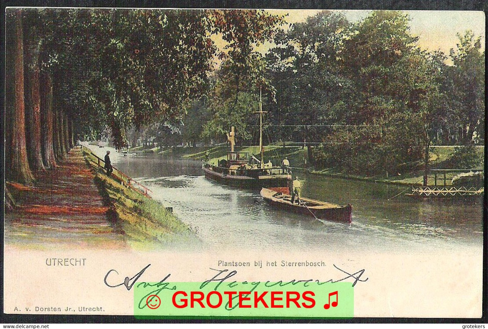 UTRECHT Plantsoen Bij Het Sterrenbosch Schepen, Voetgangersveer 1902 - Utrecht