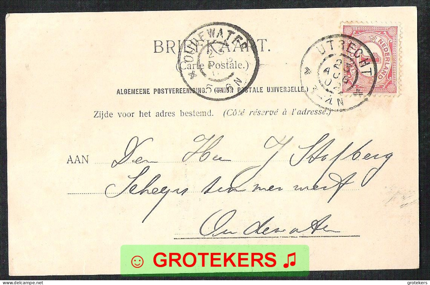 UTRECHT Plantsoen Bij Het Sterrenbosch Schepen, Voetgangersveer 1902 - Utrecht