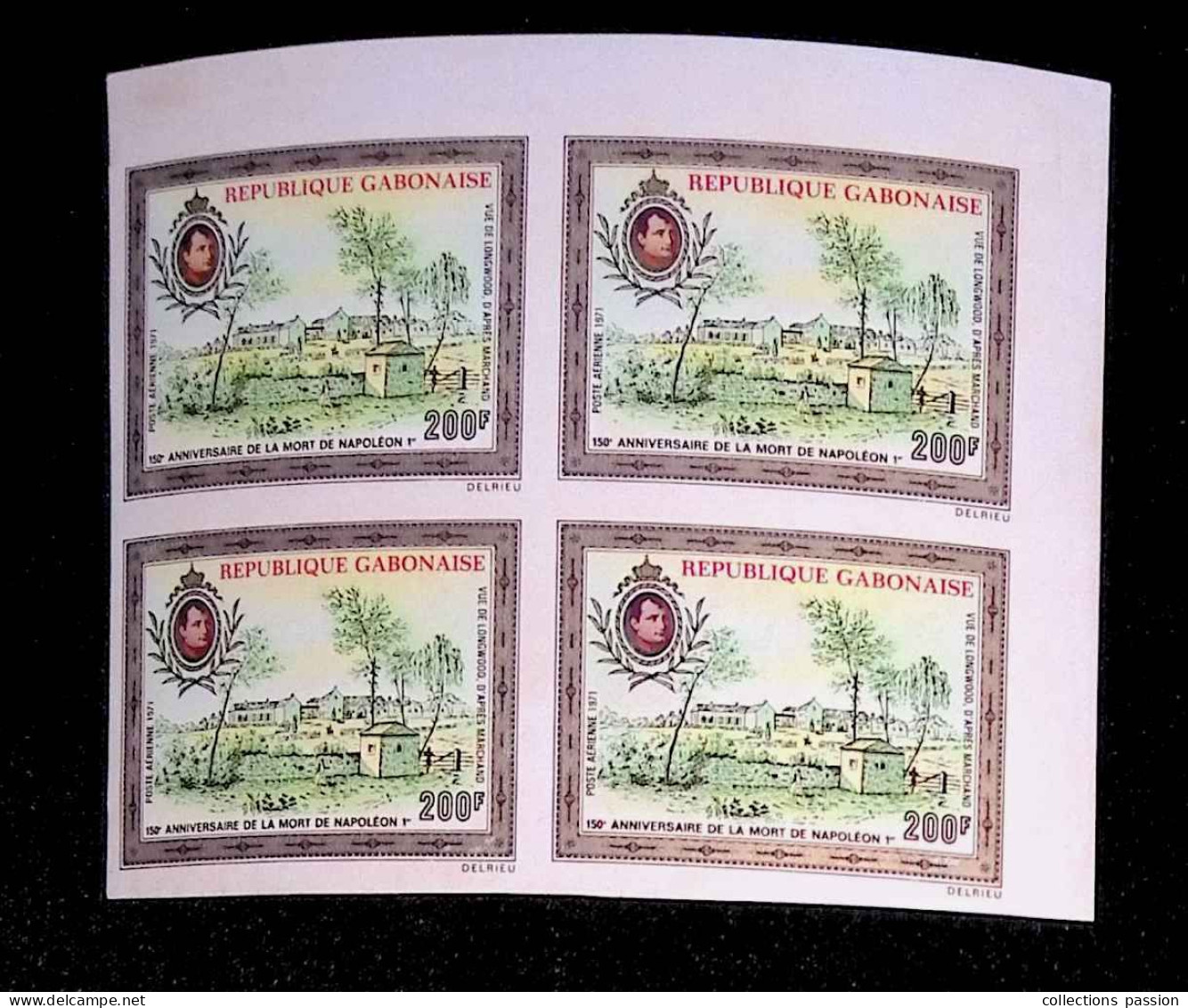 CL, épreuve De Luxe, République Gabonaise, Gabon, Poste Aérienne 1971, 150 E Anniversaire De La Mort De Napoléon 1 Er - Gabun (1960-...)