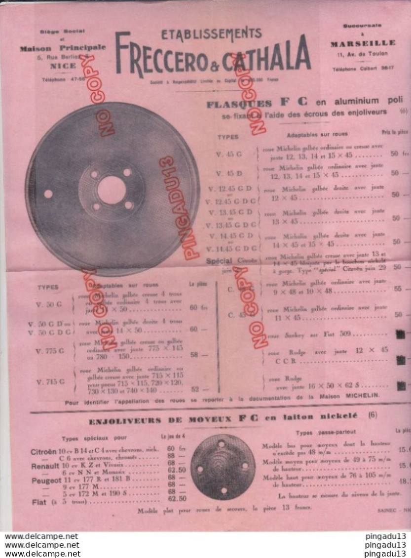 Fixe Complétez équipement Citroën C 4 Ou C 6 Freccero Cathala Nice Marseille Dépliant 4 Pages Plus Tarif - Voitures