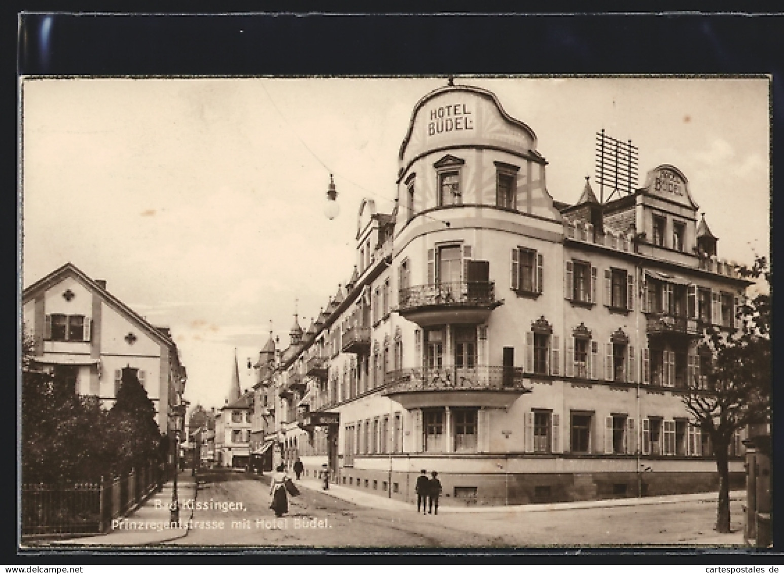 AK Bad Kissingen, Prinzregentenstrasse Mit Hotel Büdel  - Bad Kissingen