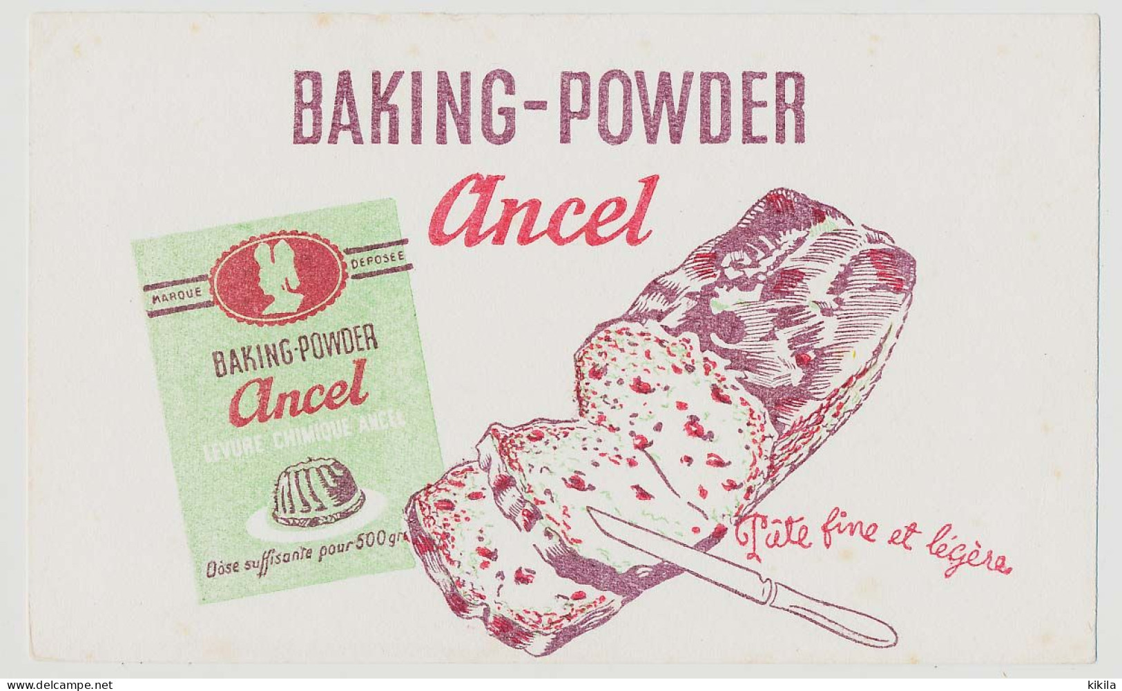 Buvard 20 X 12,1  Produits ANCEL Baking-powder  Levure Chimique - Cake & Candy