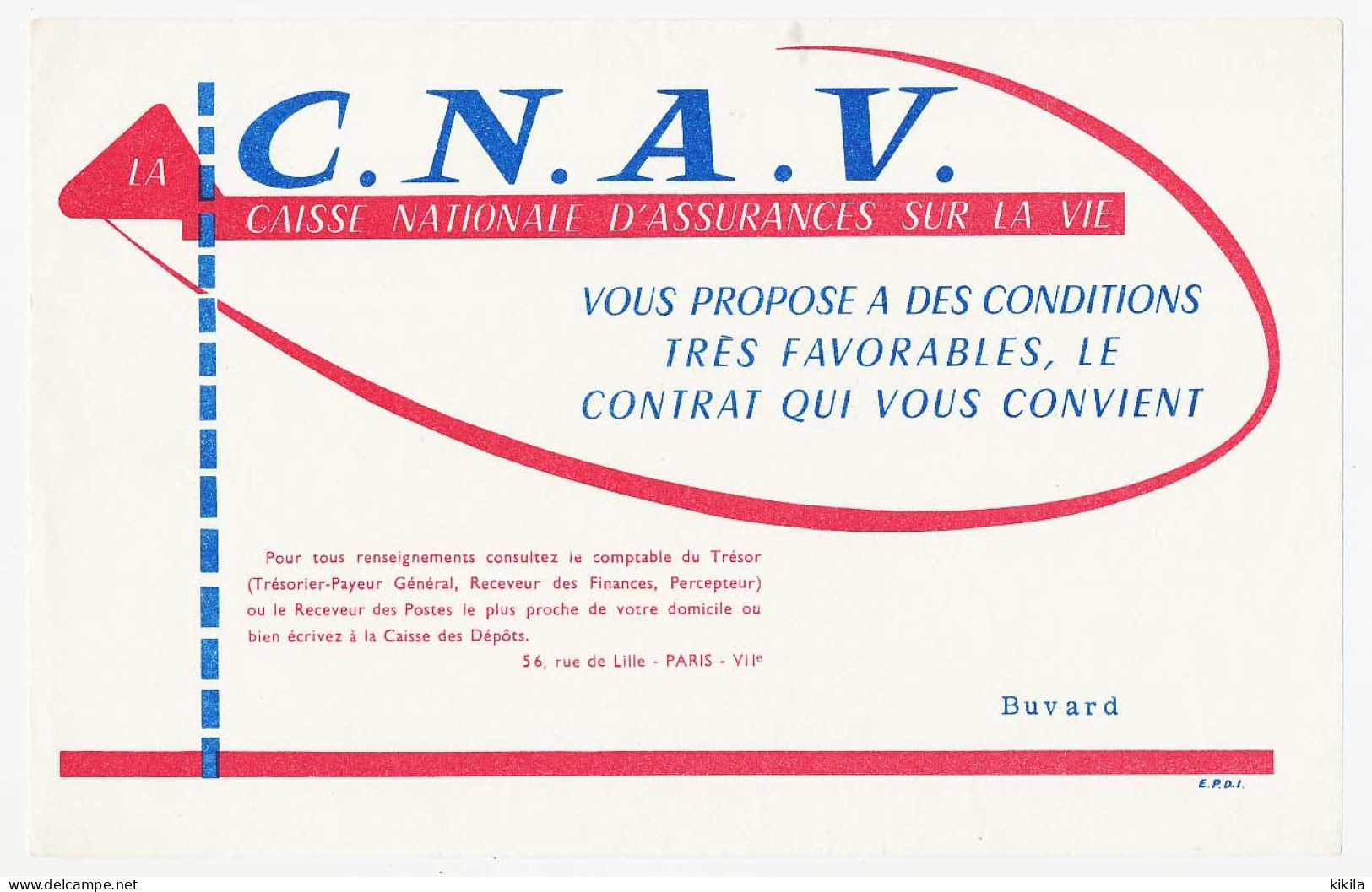 Buvard 21.2 X 13.5 Caisse National D'Assurances Sur La Vie  C.N.A.V. - Bank En Verzekering