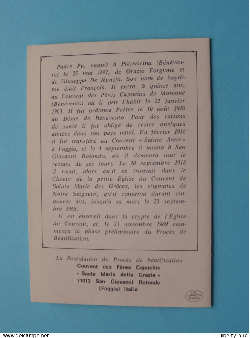 Padro PIO De Piètrelcina Capucin 1887/1968 - Prière ( RELIKWIE - RELIQUIARIO - RELIC - RELIQUARY - RELIQUAIRE ) ! - Santi