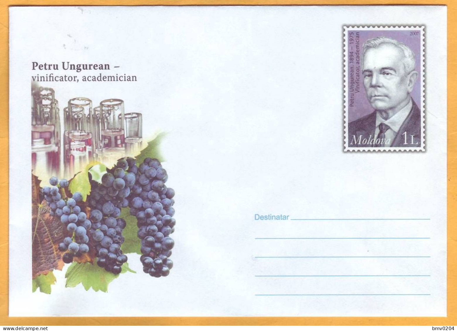 2007 Moldova Moldavie  Petru Unguryan (1894-1975) Is A Winemaker, Scientist, Academician Grape - Moldavië