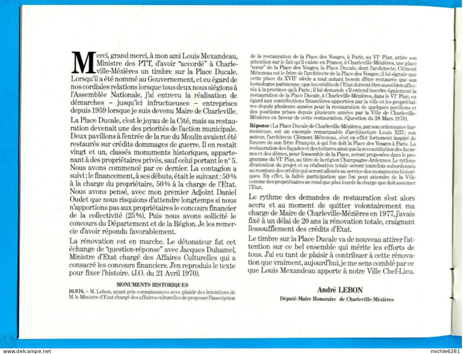 2206 - 1983 - Inauguration Du Bureau De Poste Rénové De Nouvion Sur Meuse 26 Octobre 1983 - Documents De La Poste