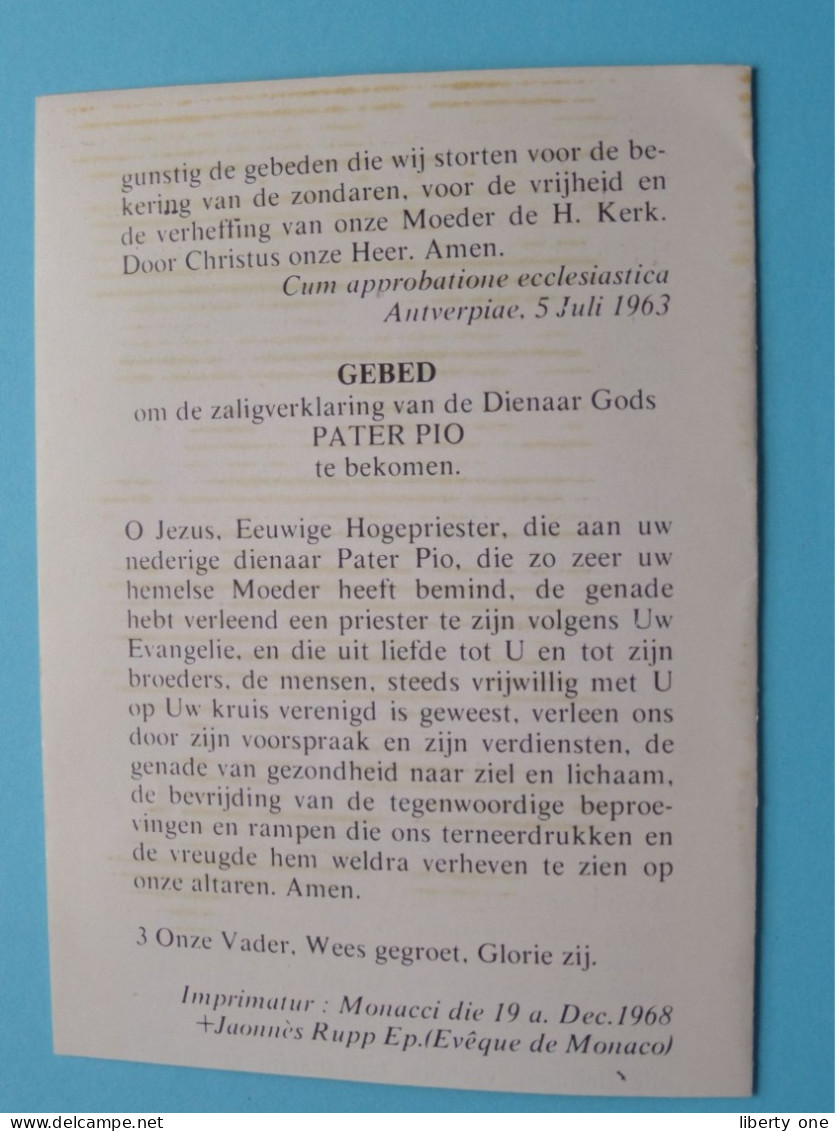 Padre PIO 1887-1968 > Noveen / Gebed ( RELIKWIE - RELIQUIARIO - RELIC - RELIQUARY - RELIQUAIRE ) Monacci ! - Santos