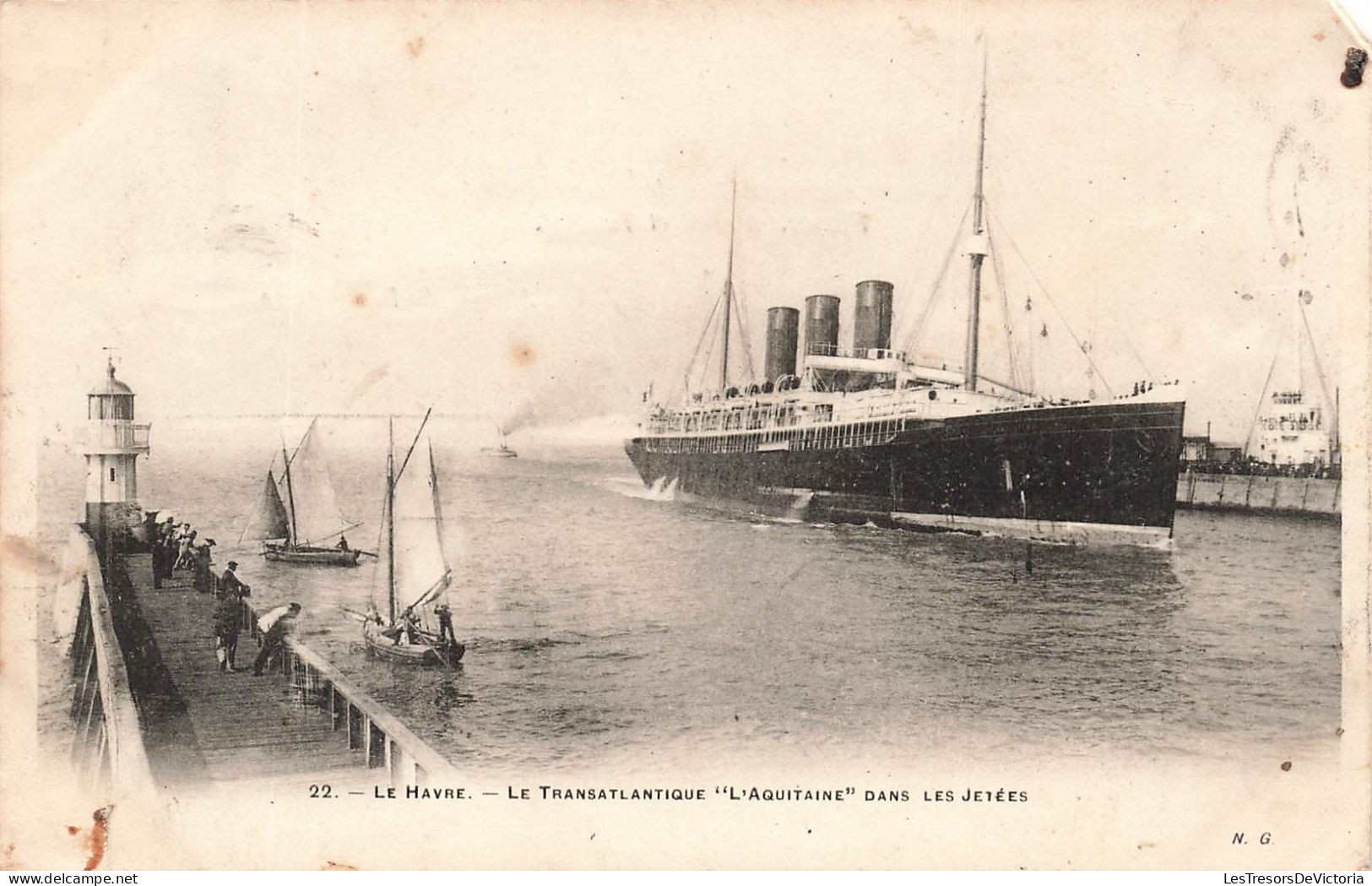 FRANCE - Le Havre - Le Transatlantique "L'Aquitaine" Dans Les Jetées - La Mer - Bateaux - Carte Postale Ancienne - Port